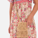 Lola Flutter Sleeve Dress with Macrame Bag 13399