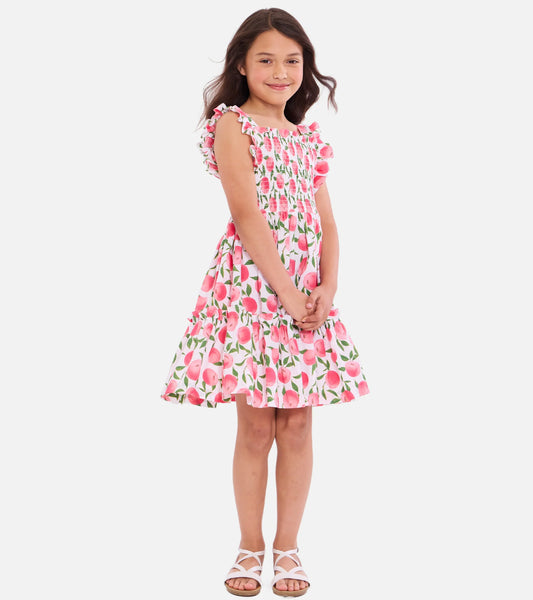 Georgia Smocked Peach Dress S3-13679