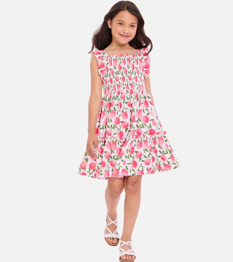 Georgia Smocked Peach Dress S3-13679