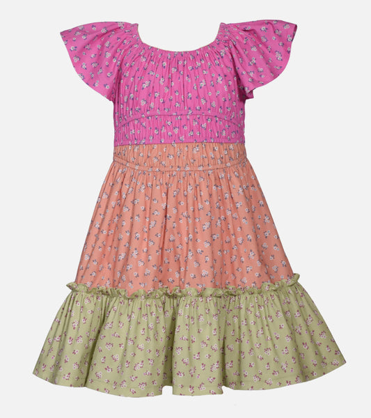 Bailey Mixed Print Dress with Bag B3-13868