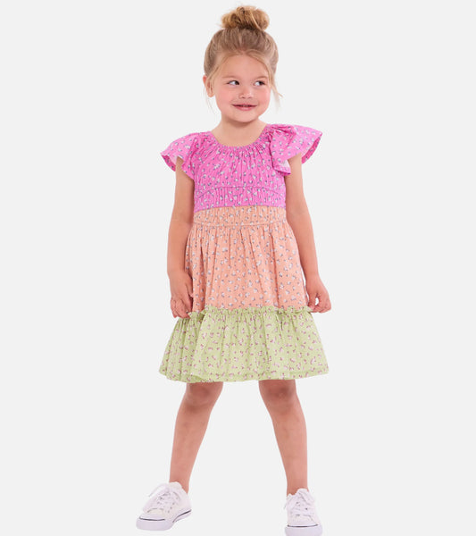 Bailey Mixed Print Dress with Bag B3-13868