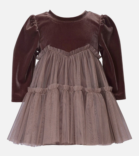 Hayden Velvet Float Dress BROWN 25-14783