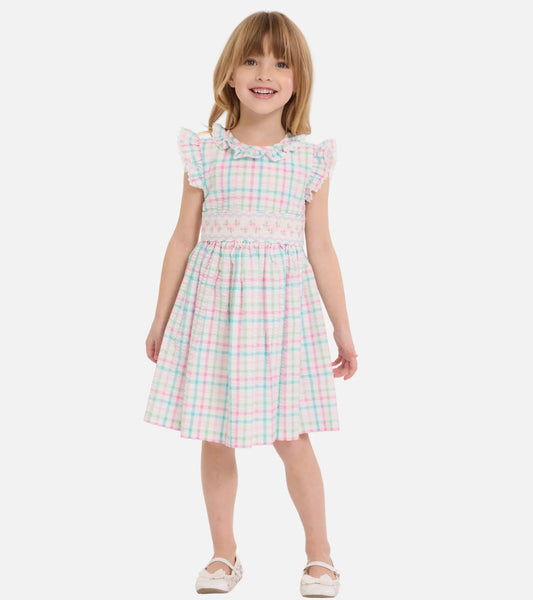 Sienna Gingham Smocked Dress R5-15085