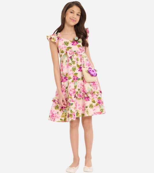 Lori Floral Sundress with Purse R3-15100