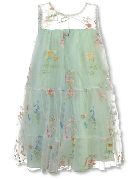 Girls' Floral Illusion Dress S2/S3/S4-13722