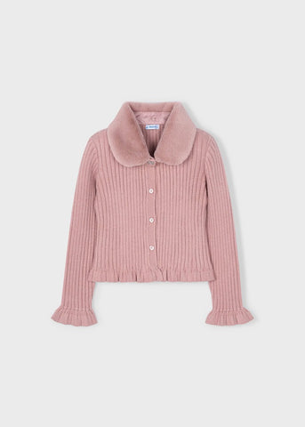 Girl Cardigan with Faux Fur Collar Ref. 15-04311-16