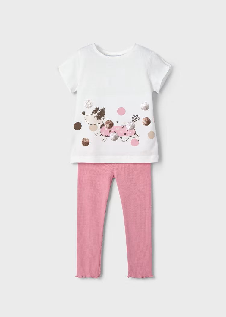 Girl Dog Print T-Shirt and Leggings Set Ref. 25-3706-066
