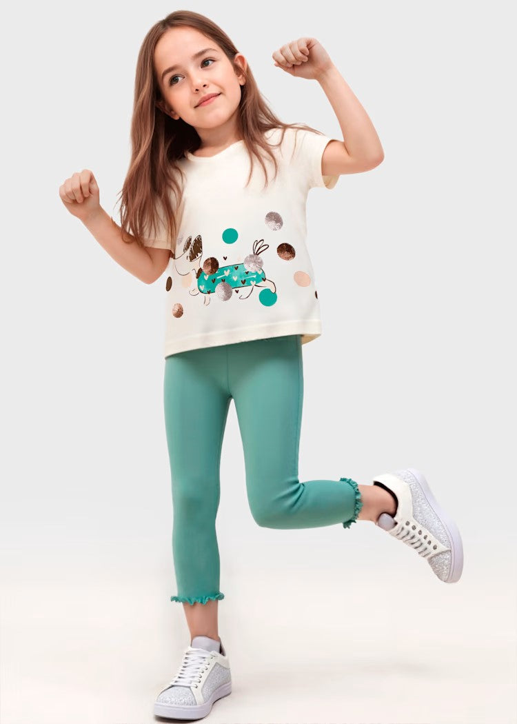 Girl Dog Print T-Shirt and Leggings Set Ref. 25-3706-065