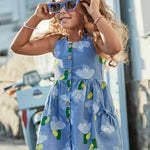 Flower print dress with buttons for girls Ref.  25-3960-023
