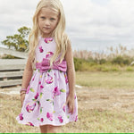 Girl Floral Waist Bow Print Dress Ref. 25-3917-030