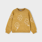 SET Girl Flowers Applique Knit Sweater / T-Shirt/Pants Ref. 15-4308-91/4003-49/4575-73