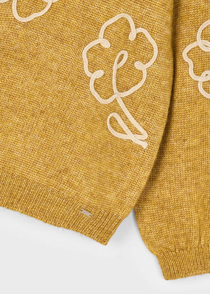 SET Girl Flowers Applique Knit Sweater / T-Shirt/Pants Ref. 15-4308-91/4003-49/4575-73