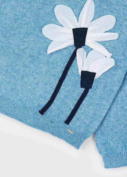 Girl Flowers Applique Knit Sweater/Girl Knit Pants With Pleats Ref. 15-4308-90/4573-69