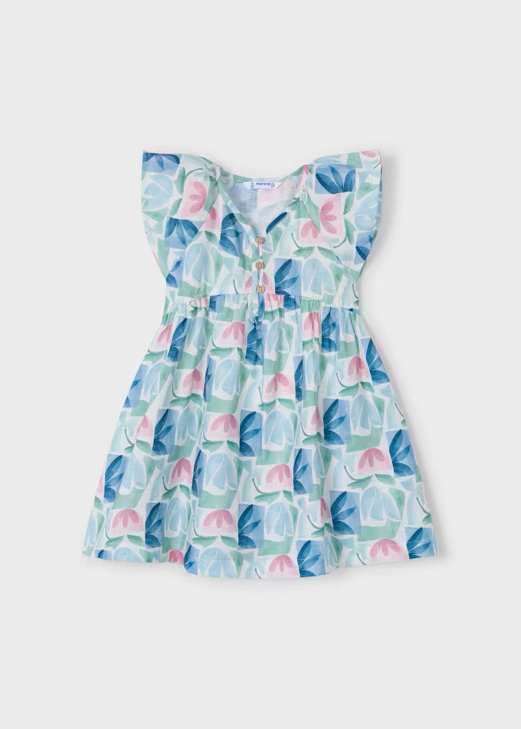 Girl Geometric Floral Print Dress Ref. 25-3928-035