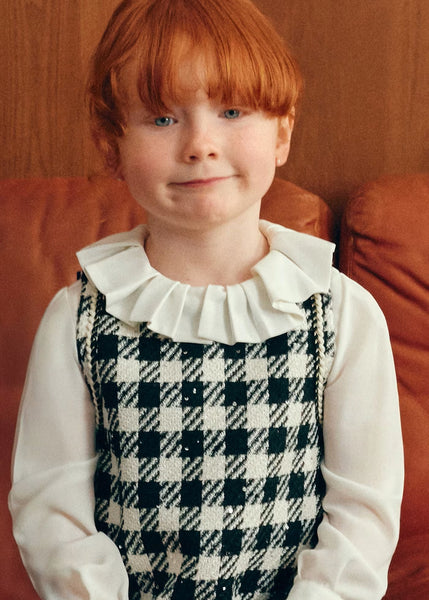 Girl Pinafore Dress with Ruffled Collar Ref. 15-05526-38