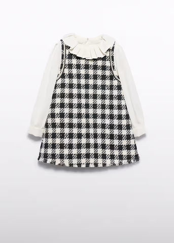 Girl Pinafore Dress with Ruffled Collar Ref. 15-05526-38