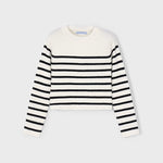 SET Girl Striped Knit Sweater/Girl Bow Midi Pants Ref. 15-4014-18/4908-96