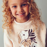 Girl Sweatshirt with Floral Faux Fur/Girl Pleated Skort Ref. 15-4432-20/4909-10/10045-25