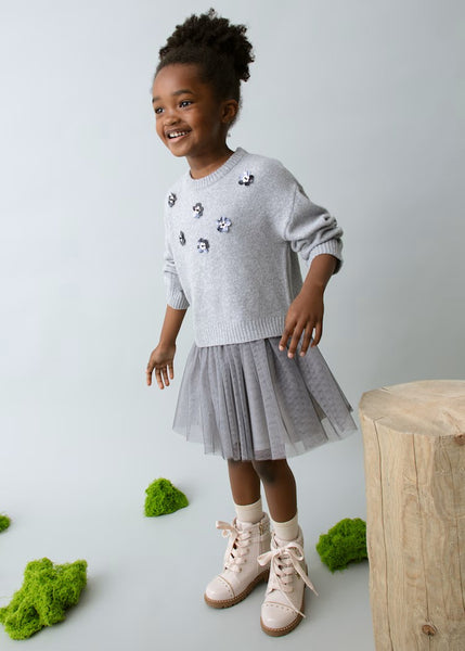 Girls combined knitted dress25-4918-29