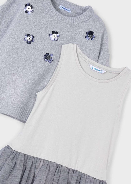 Girls combined knitted dress25-4918-29