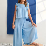 Girls' pleated chiffon trouser set Ref. 26-5285-34