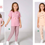 Turkish girls' pajamas, blouse with long pants 3338