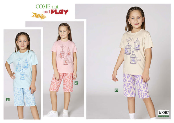 Right from the heart girls' cotton pajamas 3362