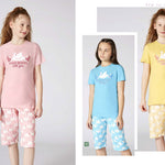 Turkish girls' cotton pajamas, large sizes 3390