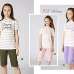 Turkish girls' cotton pajamas, large sizes 3393