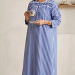 Women's striped long-sleeved cotton dress 25-20-B-1