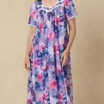Floral Satin Ballet Nightgown(MIDI) 7030