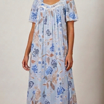 GRAY Floral Satin Ballet Nightgown(SHORT) 6030