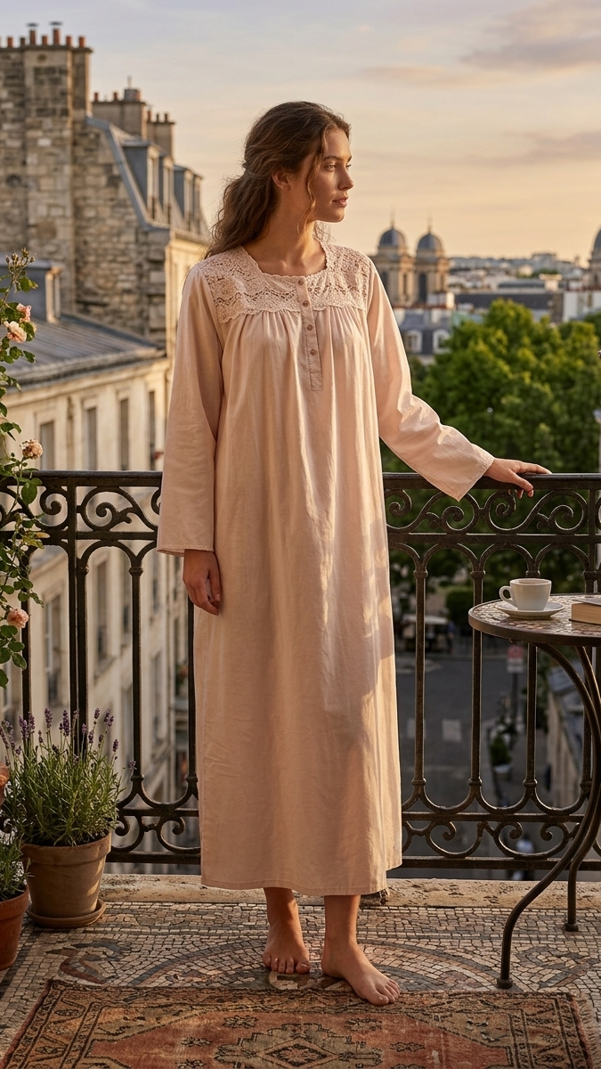 Women's long-sleeved cotton dress 25-32-B-1