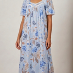 Floral Satin Ballet Nightgown(MIDI) 7030