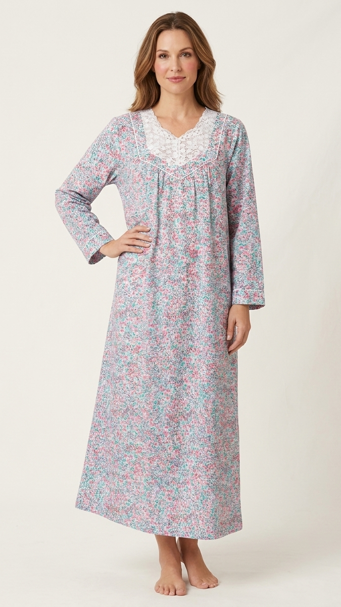 Women's long-sleeved cotton dress 25-26-B-1
