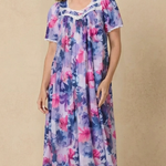 Floral Satin Ballet Nightgown(short) 6030
