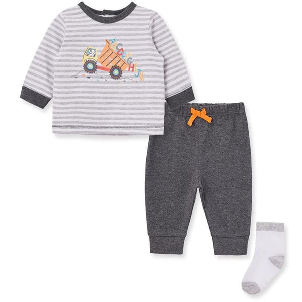 LITTLE ME - BABY BOY ABC TRUCK JOGGER SET, GREY 12897