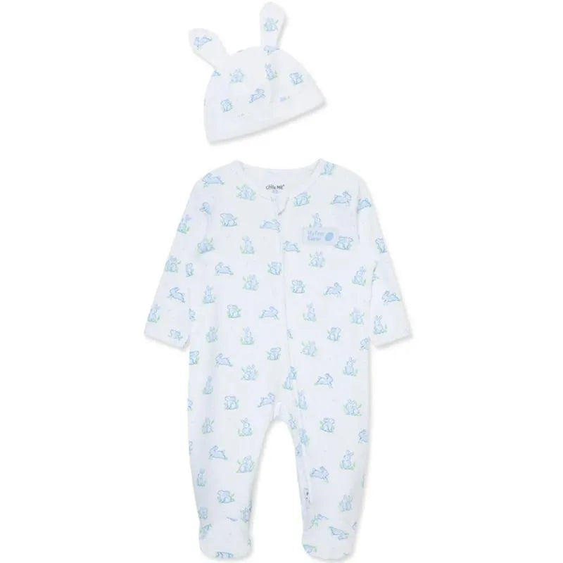 Little Me - Baby Boy Blue Bunny Footie & Hat 15830