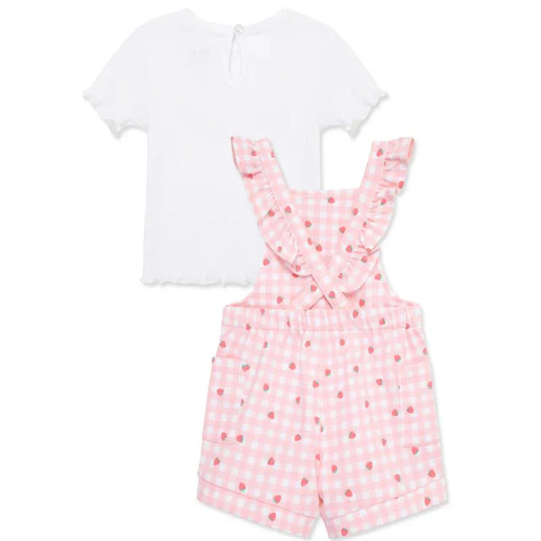 Little Me - Baby Girl Strawberry Knit Shortall Set Pink 16108