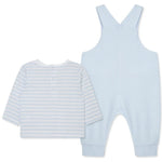 Overall & Long-Sleeve Striped Organic Cotton T-Shirt Set 25-16250