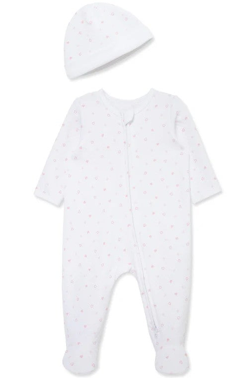 Joyful Quilted Footie + Hat 25-16244