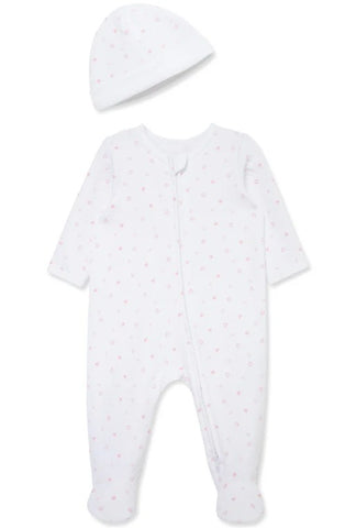 Joyful Quilted Footie + Hat 25-16244