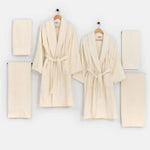 Pastoral Luna 6-Piece Bathrobe Set – Women & Men | Cream & Cream