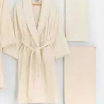 Pastoral Luna 6-Piece Bathrobe Set – Women & Men | Cream & Cream