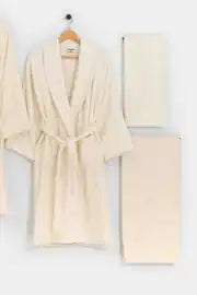 Pastoral Luna 6-Piece Bathrobe Set – Women & Men | Cream & Cream