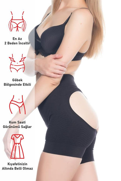 Black Emay 2034 Butt Open Anti Cellulite Corset Product Code: MI2034