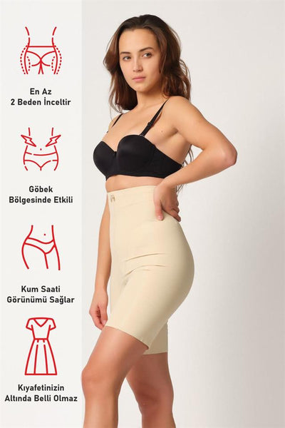 Black Emay 2814 Double High Waist Boxer Laser Corset Product Code: MI2814