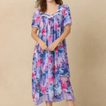 Floral Satin Ballet Nightgown(MIDI) 7030