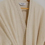 Lace Trim 6-Piece Robe Set – Women & Men | Natural