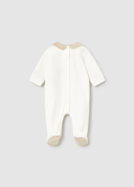 Newborn Boy Collared Velour One Piece Ref. 15-02716-45